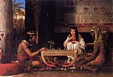 Sir Lawrence Alma-tadema Famous Paintings - Egyptian Chess Players